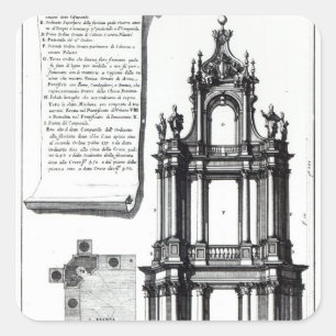 A campanile designed for St. Peter's, Rome Square Sticker