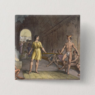 A Canadian Indian marriage ceremony, from 'Le Cost 15 Cm Square Badge