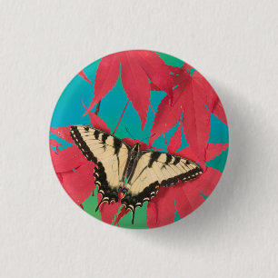 A Canadian Tiger Swallowtail Butterfly 3 Cm Round Badge