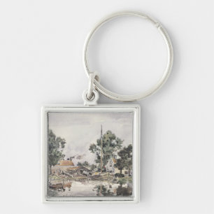 A Canal in The Hague, 1868 Key Ring