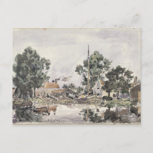 A Canal in The Hague, 1868 Postcard