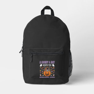 A Candy A Day Halloween T Shirt Design Printed Backpack