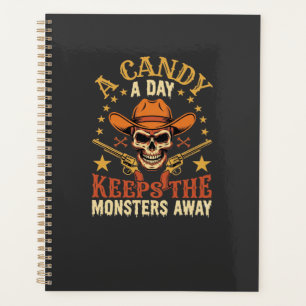A Candy a Day Keeps the Monsters Away Halloween Sk Planner