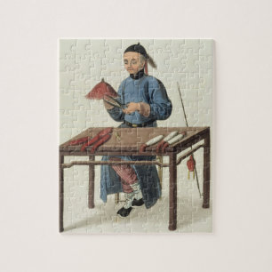 A Cap Maker, plate 51 from 'The Costume of China', Jigsaw Puzzle