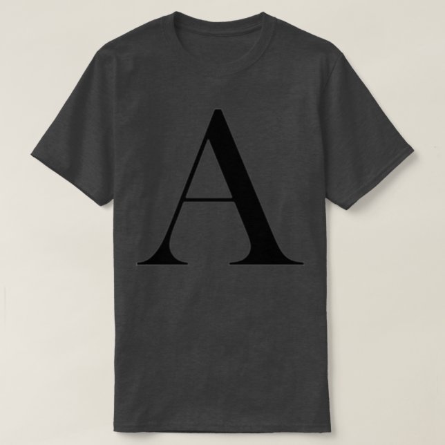 A Capital letter Initial Lettes Monogram T-Shirt (Design Front)