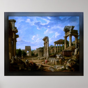 A Capriccio of the Roman Forum by Giovanni Pannini Poster