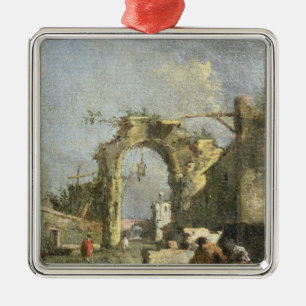 A Capriccio - Ruins, 18th century Metal Tree Decoration