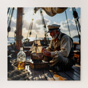 A Captain building a Ship in a Bottle Jigsaw Puzzle