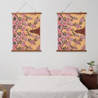 A captivating oriental pattern adorned with red fl