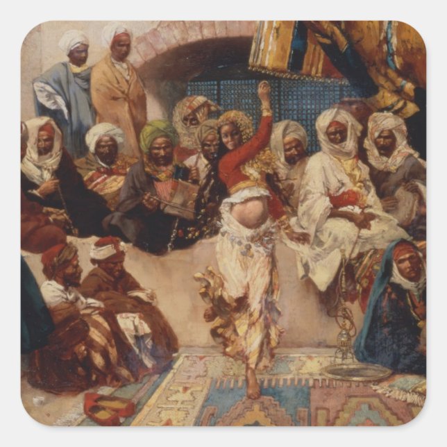 A Captive Audience, 1883 (oil on canvas) Square Sticker (Front)