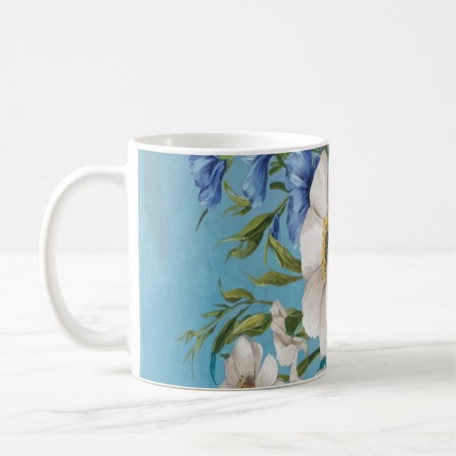 A captive Watercolor Flowers  Coffee Mug (Left)