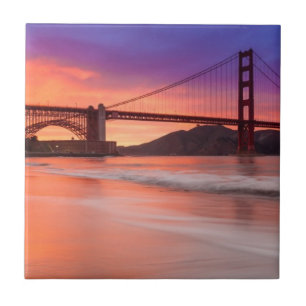 A capture of San Francisco's Golden Gate Bridge Ceramic Tile