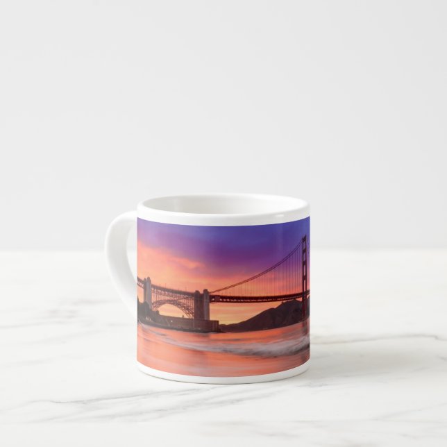 A capture of San Francisco's Golden Gate Bridge Espresso Cup (Front Left)