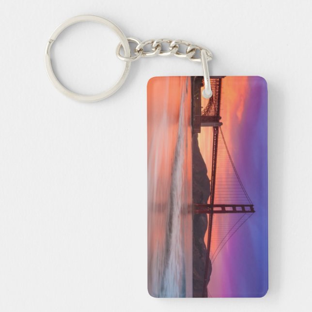 A capture of San Francisco's Golden Gate Bridge Key Ring (Front)