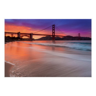 A capture of San Francisco's Golden Gate Bridge Poster