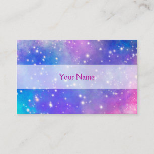 a card using an illustration of the universe with