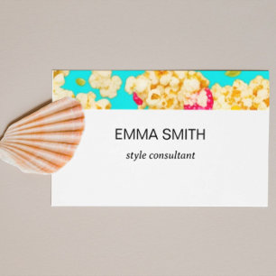 a card with a cute popcorn pattern