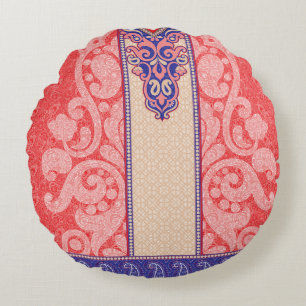 a card with a red heart on it round cushion