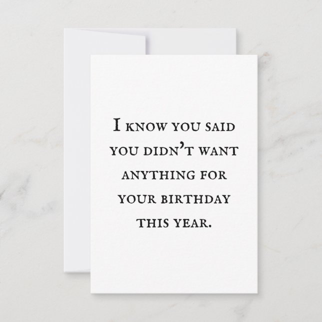 A card without a gift, is its own gift.  (Front)