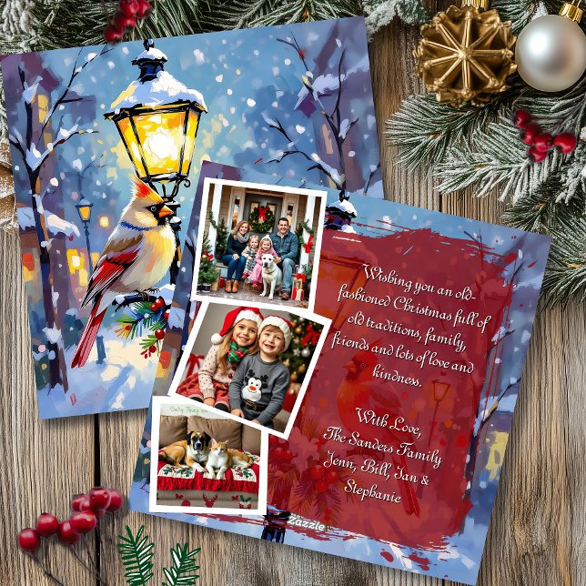 A Cardinal Christmas 3 Photo Template Personalised (Creator Uploaded)