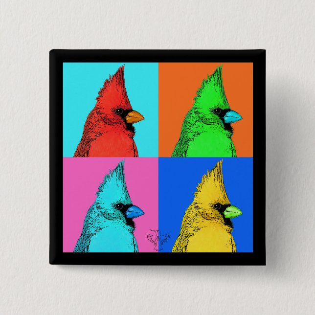 A Cardinal of a Different Colour 15 Cm Square Badge (Front)