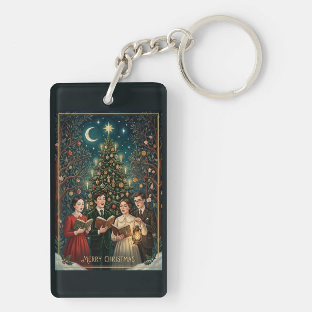 A Carol Beneath the Crescent Moon Key Ring (Back)