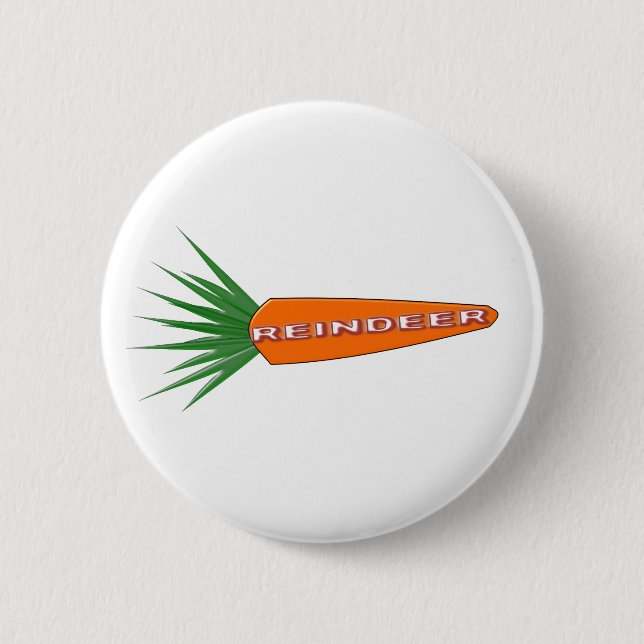 A Carrot for Christmas Reindeer Button (Front)
