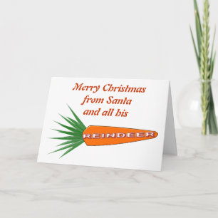 A Carrot for Christmas Reindeer Custom Card