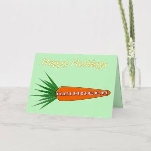A Carrot for Christmas Reindeer Custom Foil Greeting Card