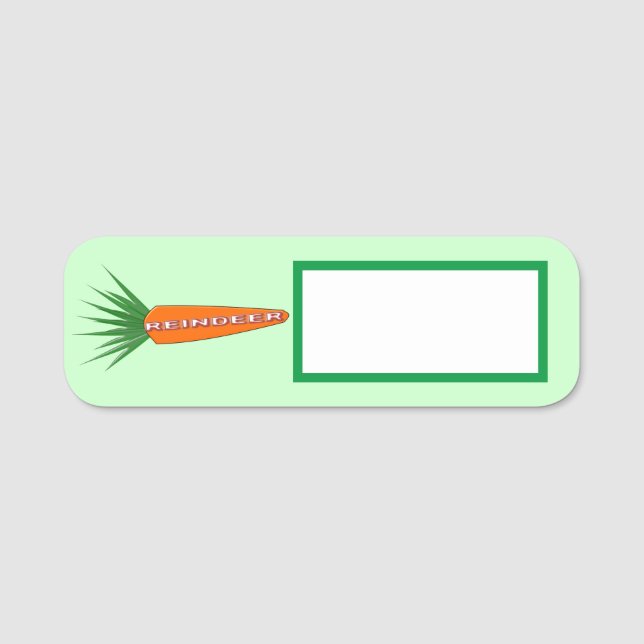 A Carrot for Christmas Reindeer Name Tag (Front)