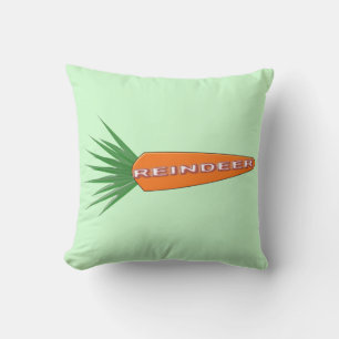A Carrot for Christmas Reindeer Outdoor Pillow