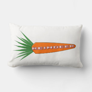 A Carrot for Christmas Reindeer Pillow