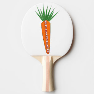A Carrot for Christmas Reindeer Ping Pong Paddle