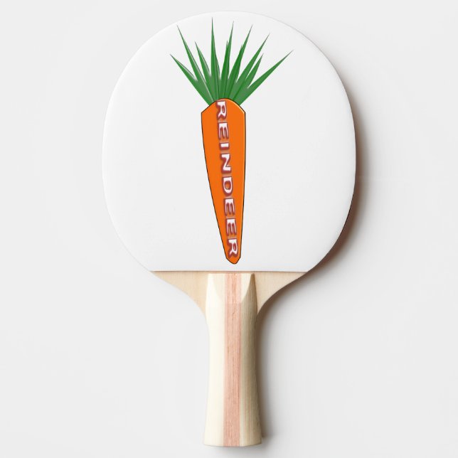 A Carrot for Christmas Reindeer Ping Pong Paddle (Front)
