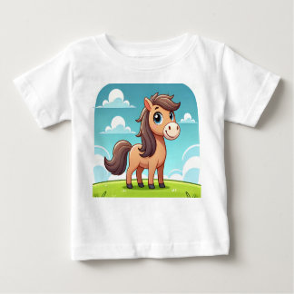 A cartoon baby Hourse design Baby T Shirt.  T-Shirt