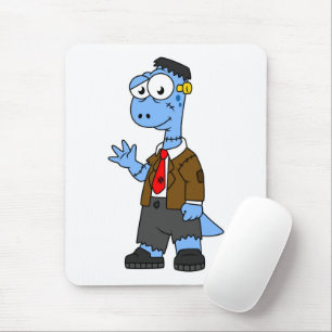 A Cartoon Brontosaur Dressed Up As Frankenstein. Mouse Pad