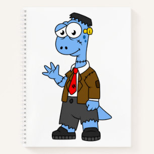 A Cartoon Brontosaur Dressed Up As Frankenstein. Notebook