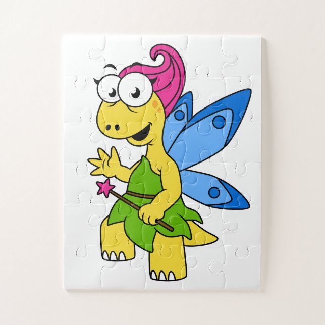 A Cartoon Fairysaur Dinosaur. Jigsaw Puzzle (Vertical)
