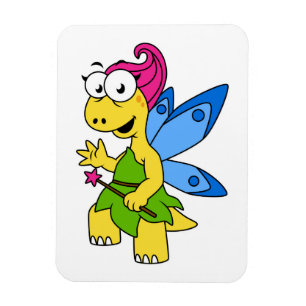 A Cartoon Fairysaur Dinosaur. Magnet