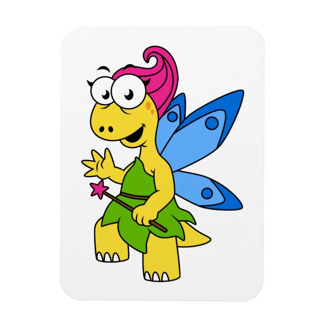 A Cartoon Fairysaur Dinosaur. Magnet (Vertical)