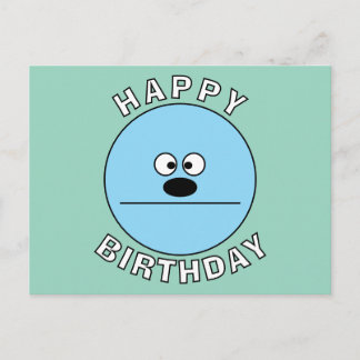 A Cartoon Funny Face Happy Birthday Postcard