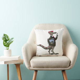 A Cartoon Iguanodon Clerk. Cushion