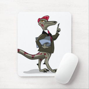 A Cartoon Iguanodon Clerk. Mouse Pad