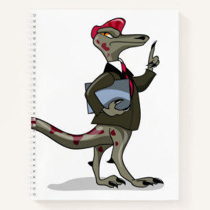 A Cartoon Iguanodon Clerk. Notebook