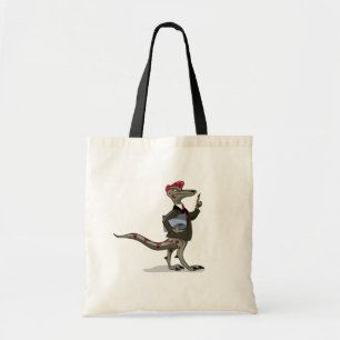 A Cartoon Iguanodon Clerk. Tote Bag