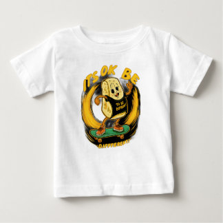 A cartoon mozzaerlla stick on the skateboard, attr baby T-Shirt
