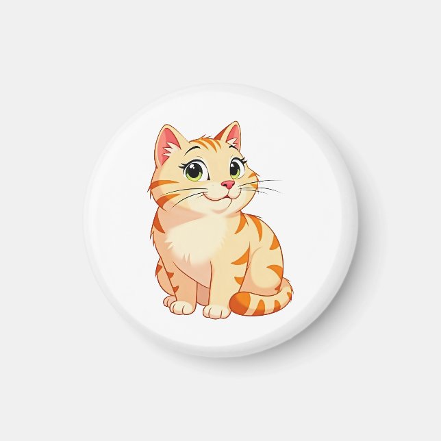a cartoon orange tabby cat magnet (Front)