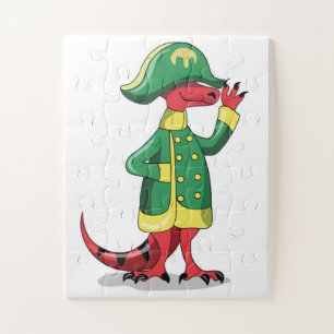 A Cartoon Tyrannosaur Rex Dressed As Napoleon. Jigsaw Puzzle
