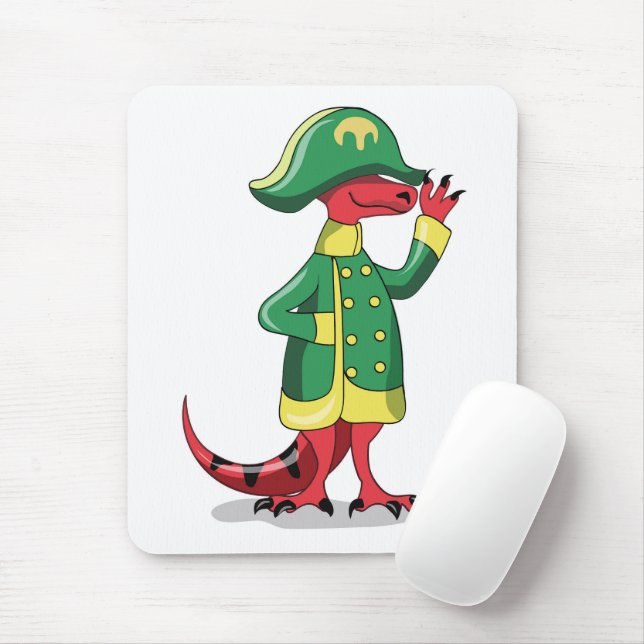 A Cartoon Tyrannosaur Rex Dressed As Napoleon. Mouse Pad (With Mouse)