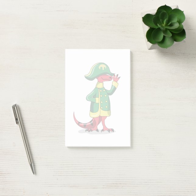 A Cartoon Tyrannosaur Rex Dressed As Napoleon. Post-it Notes (Office)